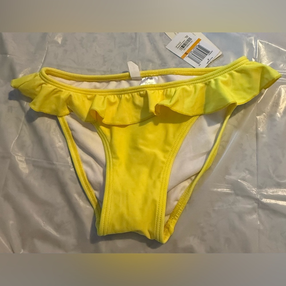 Hula Honey Yellow Size-Small Ruffled Bikini Bottom